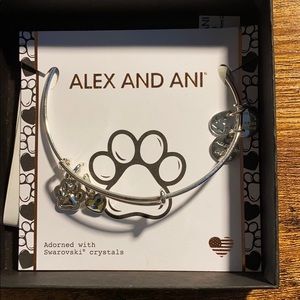 Alex and Ani Dog paw bangle with 1 year warranty